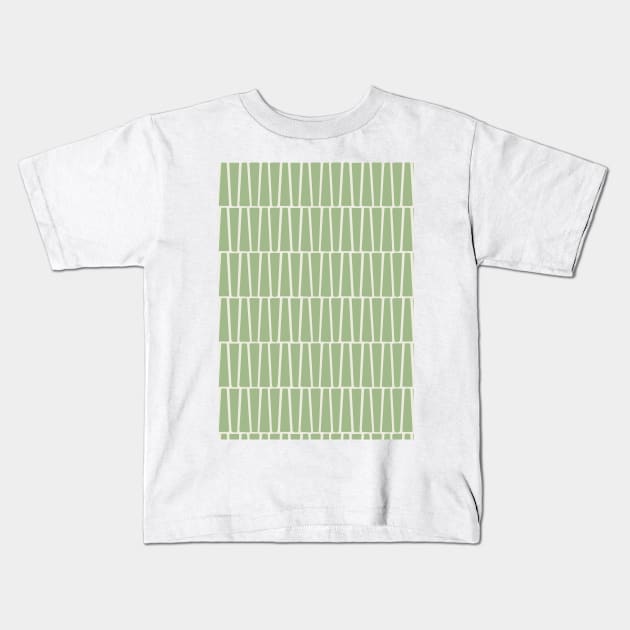 Green, Ivory Atomic Age MCM Blocks Kids T-Shirt by tramasdesign